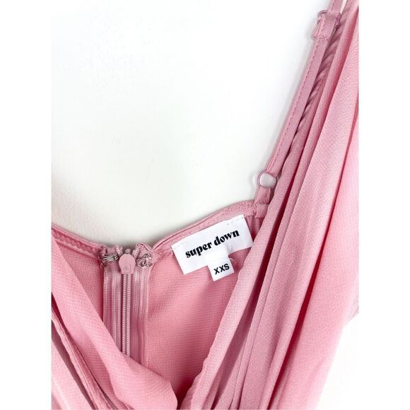 Superdown Blake High Slit Slip Maxi Dress‎ in Pink Size XXS - Picture 12 of 14